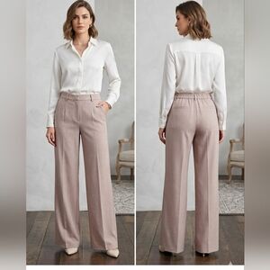 Chic Women's Tan Wide-Leg Pants